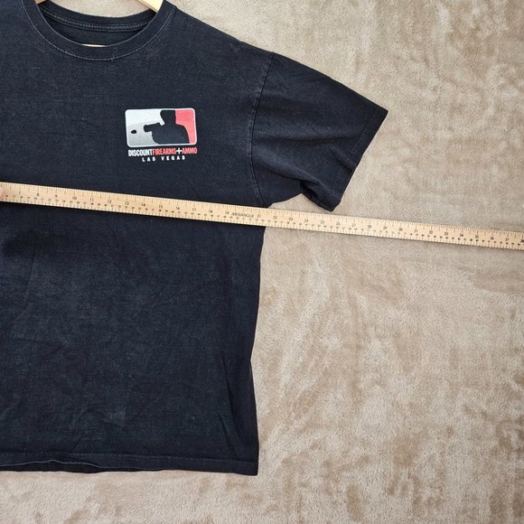 Discount Firearms + Ammo Mens T-Shirt Size M Black Las Vegas Logo Short Sleeve - Picture 4 of 10